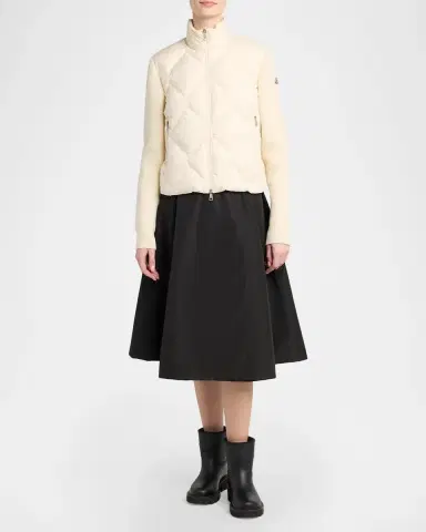 Moncler Wool and Cashmere Padded Zip-Up Cardigan | Thumbnail 2 Moncler Wool and Cashmere Padded Zip-Up Cardigan | Thumbnail 2