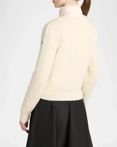Moncler Wool and Cashmere Padded Zip-Up Cardigan | Thumbnail 3 Moncler Wool and Cashmere Padded Zip-Up Cardigan | Thumbnail 3