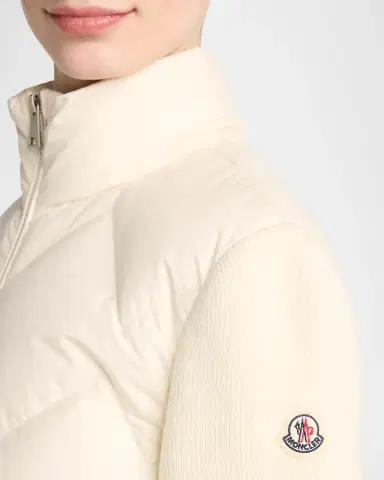 Moncler Wool and Cashmere Padded Zip-Up Cardigan | Thumbnail 5 Moncler Wool and Cashmere Padded Zip-Up Cardigan | Thumbnail 5