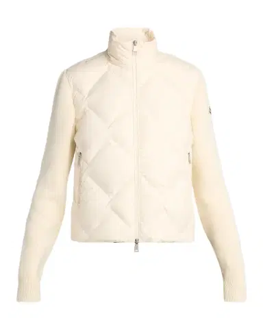 Moncler Wool and Cashmere Padded Zip-Up Cardigan | Thumbnail 1 Moncler Wool and Cashmere Padded Zip-Up Cardigan | Thumbnail 1