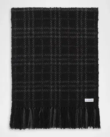 Burberry Embellished Check Boucle Scarf | Thumbnail 2 Burberry Embellished Check Boucle Scarf | Thumbnail 2