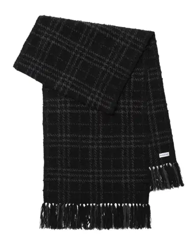 Burberry Embellished Check Boucle Scarf | Thumbnail 1 Burberry Embellished Check Boucle Scarf | Thumbnail 1