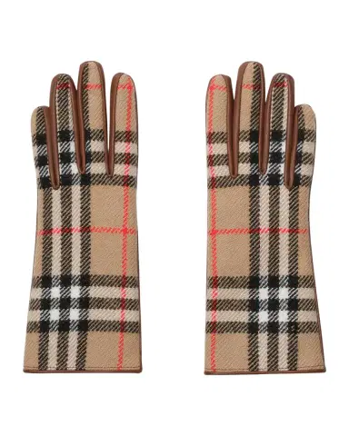 Burberry Check Wool and Leather Gloves | Thumbnail 3 Burberry Check Wool and Leather Gloves | Thumbnail 3