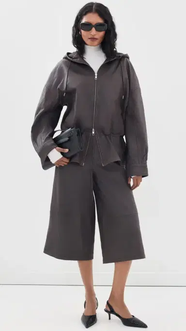 Staud Hunter Leather Culottes Earth | Thumbnail 2 Staud Hunter Leather Culottes Earth | Thumbnail 2