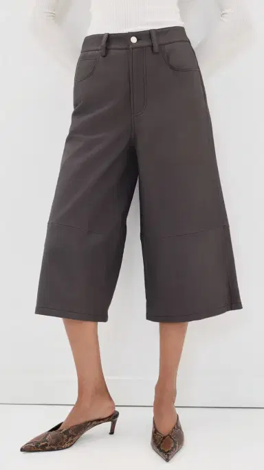 Staud Hunter Leather Culottes Earth | Thumbnail 3 Staud Hunter Leather Culottes Earth | Thumbnail 3