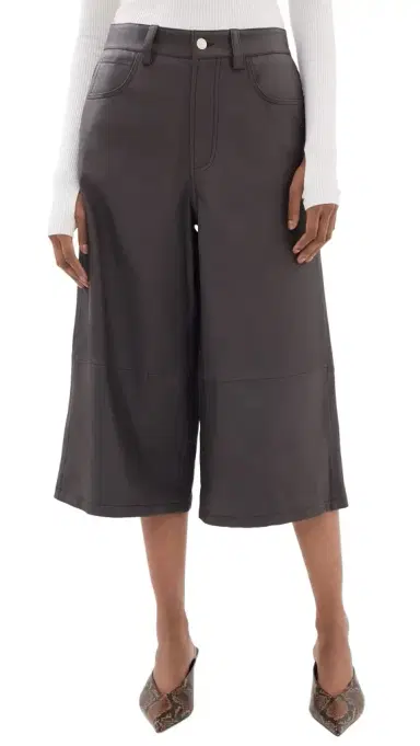 Staud Hunter Leather Culottes Earth | Thumbnail 1 Staud Hunter Leather Culottes Earth | Thumbnail 1