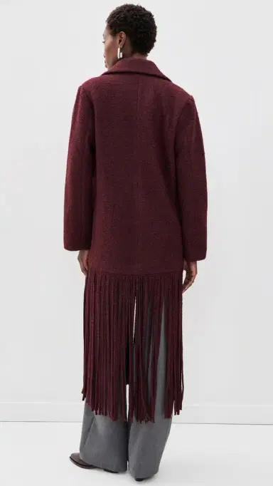 SIMONMILLER Vero Fringe Coat Bordeaux | Thumbnail 3 SIMONMILLER Vero Fringe Coat Bordeaux | Thumbnail 3