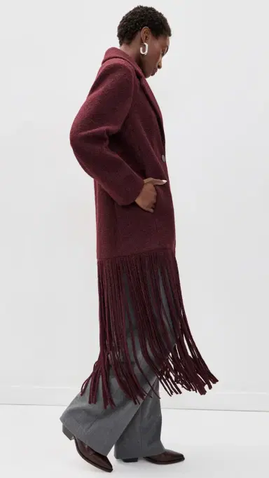 SIMONMILLER Vero Fringe Coat Bordeaux | Thumbnail 4 SIMONMILLER Vero Fringe Coat Bordeaux | Thumbnail 4