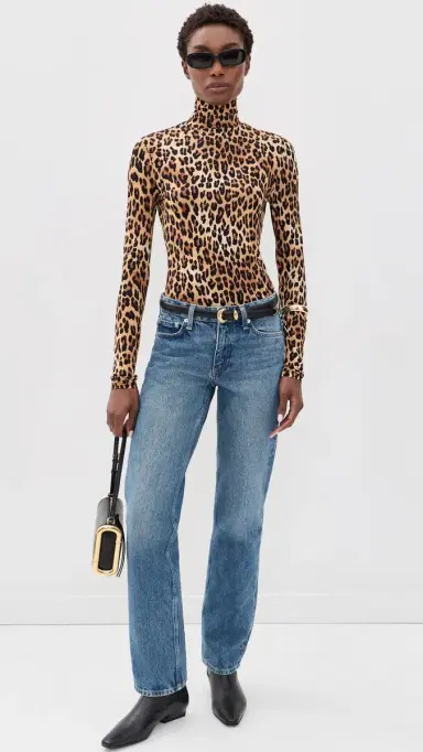 Alice + Olivia Delaina Turtleneck Top Spotted eopard | Thumbnail 5 Alice + Olivia Delaina Turtleneck Top Spotted eopard | Thumbnail 5
