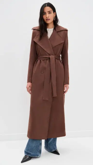Bardot Kira Faux Suede Trench Coat Chocolate | Thumbnail 2 Bardot Kira Faux Suede Trench Coat Chocolate | Thumbnail 2