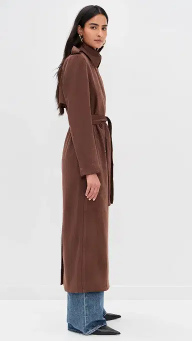 Bardot Kira Faux Suede Trench Coat Chocolate | Thumbnail 4 Bardot Kira Faux Suede Trench Coat Chocolate | Thumbnail 4