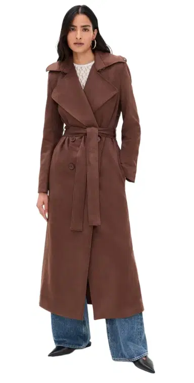 Bardot Kira Faux Suede Trench Coat Chocolate | Thumbnail 1 Bardot Kira Faux Suede Trench Coat Chocolate | Thumbnail 1
