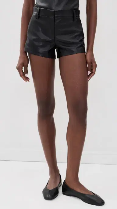Joe's Jeans The Faux Leather Mini Trouser Shorts Black | Thumbnail 2 Joe's Jeans The Faux Leather Mini Trouser Shorts Black | Thumbnail 2