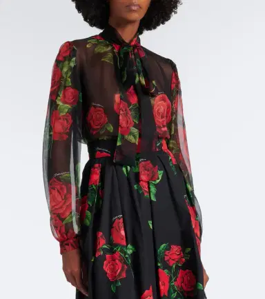 Dolce & Gabbana Floral sheer silk chiffon blouse | Thumbnail 3 Dolce & Gabbana Floral sheer silk chiffon blouse | Thumbnail 3