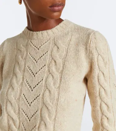 Max Mara Cable-knit wool and cashmere-blend sweater | Thumbnail 4 Max Mara Cable-knit wool and cashmere-blend sweater | Thumbnail 4