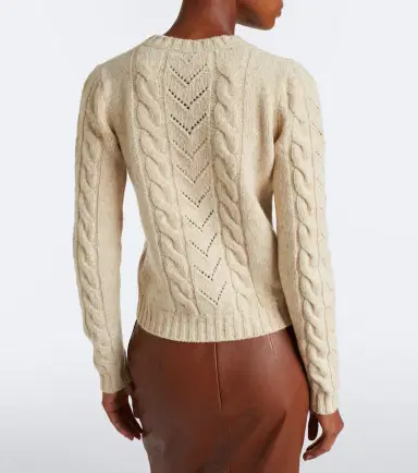Max Mara Cable-knit wool and cashmere-blend sweater | Thumbnail 6 Max Mara Cable-knit wool and cashmere-blend sweater | Thumbnail 6