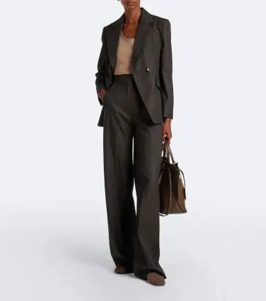 Max Mara Wool and cashmere-paneled suede top | Thumbnail 3 Max Mara Wool and cashmere-paneled suede top | Thumbnail 3