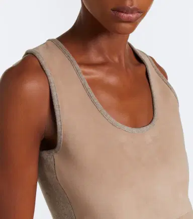 Max Mara Wool and cashmere-paneled suede top | Thumbnail 5 Max Mara Wool and cashmere-paneled suede top | Thumbnail 5
