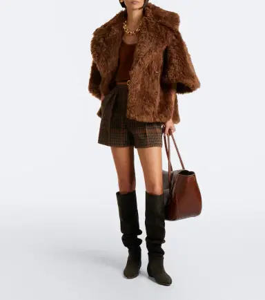 Max Mara Wool and cashmere-paneled suede top | Thumbnail 4 Max Mara Wool and cashmere-paneled suede top | Thumbnail 4