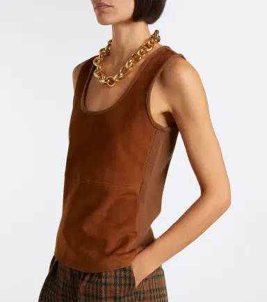 Max Mara Wool and cashmere-paneled suede top | Thumbnail 5 Max Mara Wool and cashmere-paneled suede top | Thumbnail 5