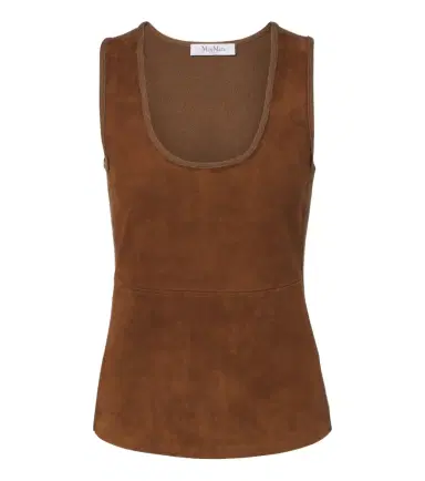 Max Mara Wool and cashmere-paneled suede top | Thumbnail 1 Max Mara Wool and cashmere-paneled suede top | Thumbnail 1