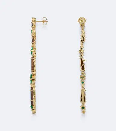 Suzanne Kalan 18kt gold drop earrings with gemstones | Thumbnail 2 Suzanne Kalan 18kt gold drop earrings with gemstones | Thumbnail 2