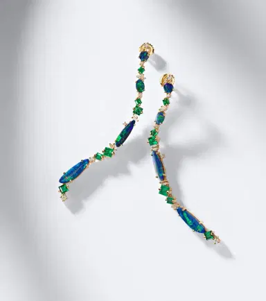 Suzanne Kalan 18kt gold drop earrings with gemstones | Thumbnail 5 Suzanne Kalan 18kt gold drop earrings with gemstones | Thumbnail 5