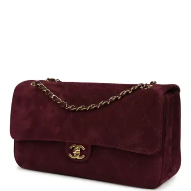 Chanel Chanel Maxi "Souplissimo" Small Flap Bag Burgundy Suede Gold Hardware | Thumbnail 5 Chanel Chanel Maxi "Souplissimo" Small Flap Bag Burgundy Suede Gold Hardware | Thumbnail 5