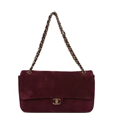Chanel Chanel Maxi "Souplissimo" Small Flap Bag Burgundy Suede Gold Hardware | Thumbnail 7 Chanel Chanel Maxi "Souplissimo" Small Flap Bag Burgundy Suede Gold Hardware | Thumbnail 7