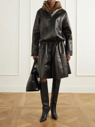 STOULS Naomi Paneled Leather Midi Skirt | Thumbnail 2 STOULS Naomi Paneled Leather Midi Skirt | Thumbnail 2