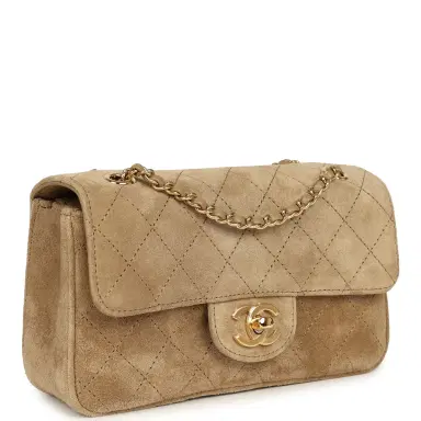 Chanel Chanel Mini "Souplissimo" Flap Bag Beige Suede Gold Hardware | Thumbnail 2 Chanel Chanel Mini "Souplissimo" Flap Bag Beige Suede Gold Hardware | Thumbnail 2