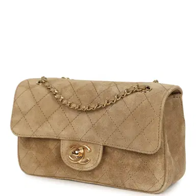 Chanel Chanel Mini "Souplissimo" Flap Bag Beige Suede Gold Hardware | Thumbnail 5 Chanel Chanel Mini "Souplissimo" Flap Bag Beige Suede Gold Hardware | Thumbnail 5