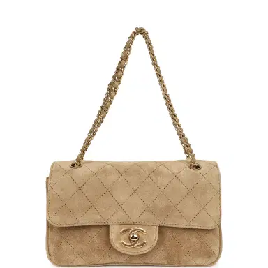 Chanel Chanel Mini "Souplissimo" Flap Bag Beige Suede Gold Hardware | Thumbnail 7 Chanel Chanel Mini "Souplissimo" Flap Bag Beige Suede Gold Hardware | Thumbnail 7