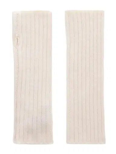 Yves Salomon Ribbed Cashmere Fingerless Mittens | Thumbnail 1 Yves Salomon Ribbed Cashmere Fingerless Mittens | Thumbnail 1