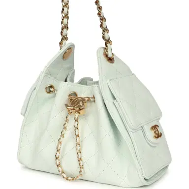 Chanel Chanel Mini 25 Hobo Bag Light Blue Caviar Gold Hardware | Thumbnail 5 Chanel Chanel Mini 25 Hobo Bag Light Blue Caviar Gold Hardware | Thumbnail 5