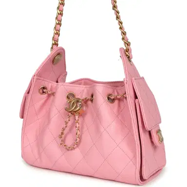 Chanel Chanel Mini 25 Hobo Bag Pink Caviar Antique Gold Hardware | Thumbnail 5 Chanel Chanel Mini 25 Hobo Bag Pink Caviar Antique Gold Hardware | Thumbnail 5
