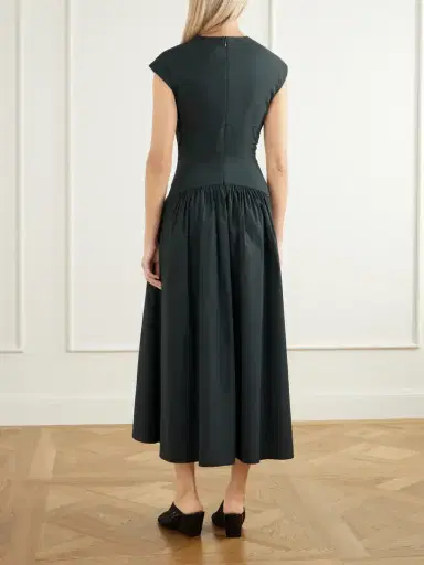 Proenza Schouler White Label Nyssa Gathered Stretch Cotton-blend Midi Dress | Thumbnail 3 Proenza Schouler White Label Nyssa Gathered Stretch Cotton-blend Midi Dress | Thumbnail 3
