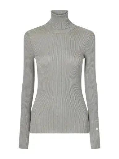 Stella McCartney Shiny Ribbed Turtleneck Sweater | Thumbnail 1 Stella McCartney Shiny Ribbed Turtleneck Sweater | Thumbnail 1