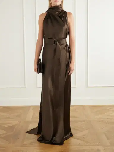 Ralph Lauren Collection Rynn Belted Silk-duchesse Halterneck Gown | Thumbnail 2 Ralph Lauren Collection Rynn Belted Silk-duchesse Halterneck Gown | Thumbnail 2