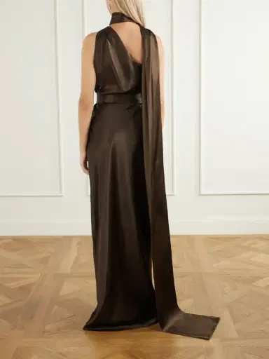 Ralph Lauren Collection Rynn Belted Silk-duchesse Halterneck Gown | Thumbnail 3 Ralph Lauren Collection Rynn Belted Silk-duchesse Halterneck Gown | Thumbnail 3