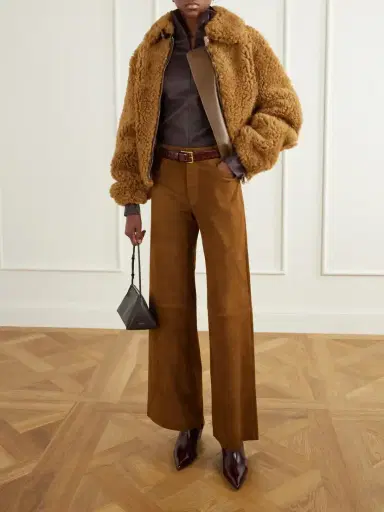 STOULS Lilou Cropped Suede Wide-leg Pants | Thumbnail 2 STOULS Lilou Cropped Suede Wide-leg Pants | Thumbnail 2