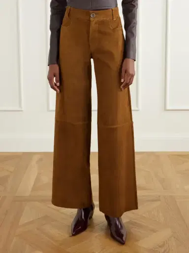 STOULS Lilou Cropped Suede Wide-leg Pants | Thumbnail 3 STOULS Lilou Cropped Suede Wide-leg Pants | Thumbnail 3