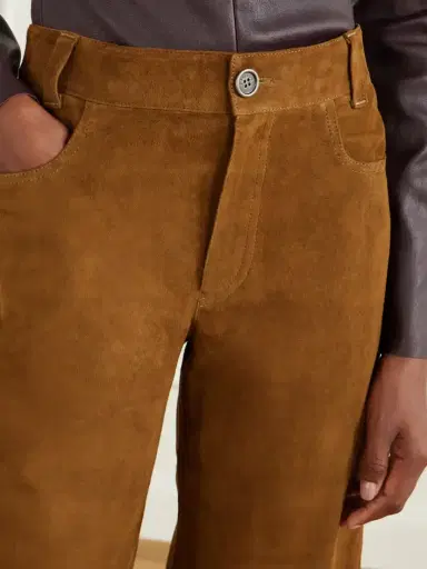 STOULS Lilou Cropped Suede Wide-leg Pants | Thumbnail 5 STOULS Lilou Cropped Suede Wide-leg Pants | Thumbnail 5