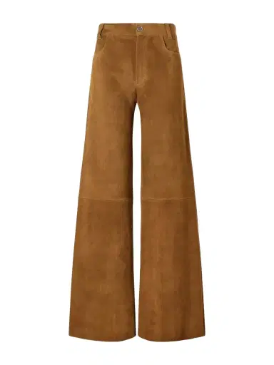 STOULS Lilou Cropped Suede Wide-leg Pants | Thumbnail 1 STOULS Lilou Cropped Suede Wide-leg Pants | Thumbnail 1