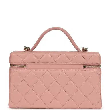 Chanel Chanel Top Handle Long Vanity Case with Chain Pink Caviar Light Gold Hardware | Thumbnail 4 Chanel Chanel Top Handle Long Vanity Case with Chain Pink Caviar Light Gold Hardware | Thumbnail 4