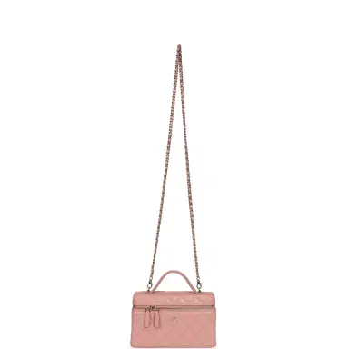 Chanel Chanel Top Handle Long Vanity Case with Chain Pink Caviar Light Gold Hardware | Thumbnail 7 Chanel Chanel Top Handle Long Vanity Case with Chain Pink Caviar Light Gold Hardware | Thumbnail 7