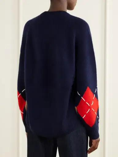 Arch4 Sloane Embroidered Argyle Cashmere Sweater | Thumbnail 4 Arch4 Sloane Embroidered Argyle Cashmere Sweater | Thumbnail 4