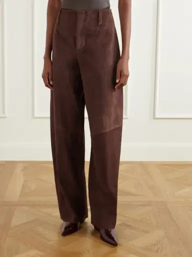 STOULS Valadon Paneled Suede Wide-leg Pants | Thumbnail 3 STOULS Valadon Paneled Suede Wide-leg Pants | Thumbnail 3