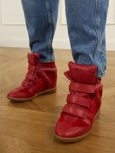Isabel Marant Bekett Leather-trimmed Suede Wedge Sneakers | Thumbnail 2 Isabel Marant Bekett Leather-trimmed Suede Wedge Sneakers | Thumbnail 2