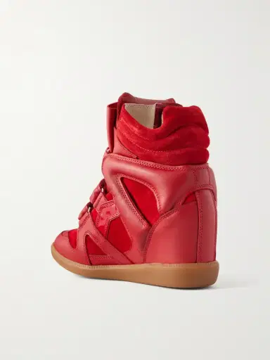 Isabel Marant Bekett Leather-trimmed Suede Wedge Sneakers | Thumbnail 3 Isabel Marant Bekett Leather-trimmed Suede Wedge Sneakers | Thumbnail 3